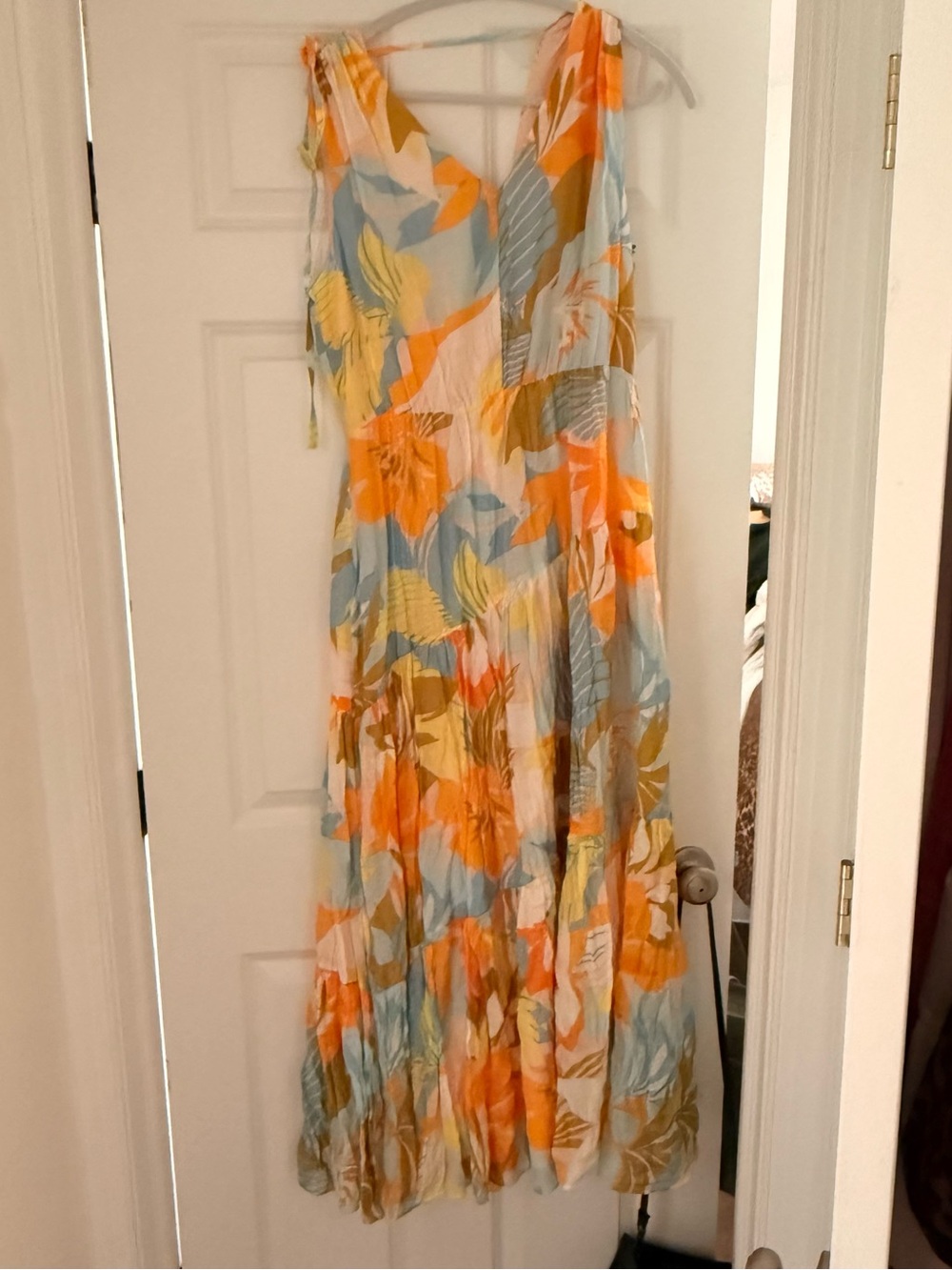 1. State Floral Maxi Dress in Orange, Blue and Yellow